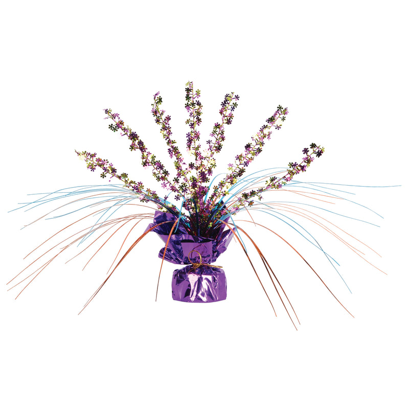 Retro Flowers Gleam 'N Spray Centerpiece – 11" – (1/Pkg) by Beistle for 60's Gleam 'N Burst