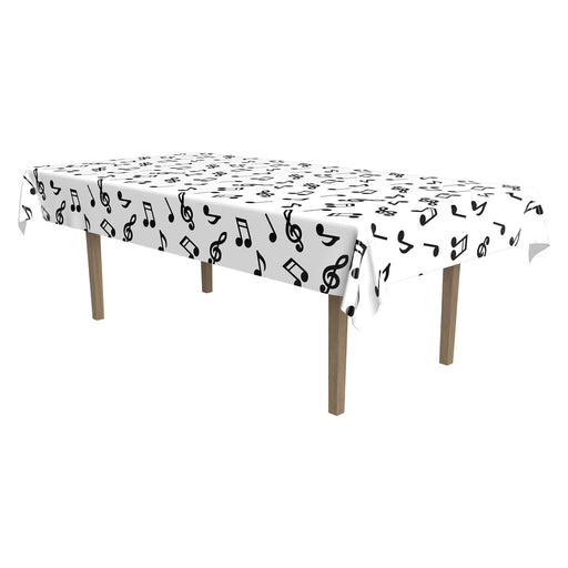 Musical Notes Tablecover – 54" x 108" – (1/Pkg) by Beistle for Music Table Covers - Patterned