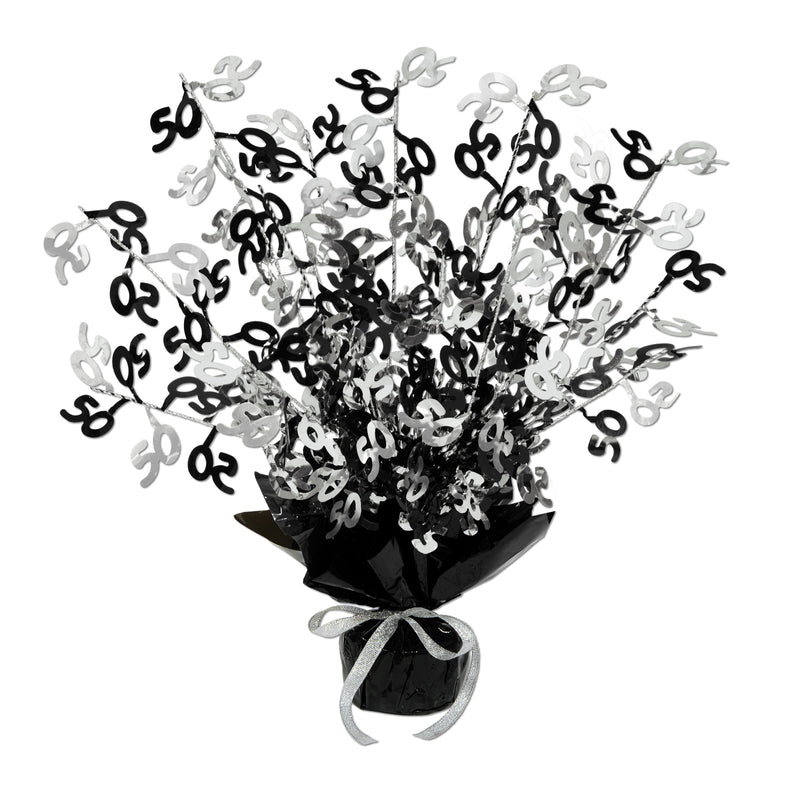 "50" Gleam 'N Burst Centerpiece – 15" – (1/Pkg) by Beistle for Over-The-Hill Gleam 'N Burst