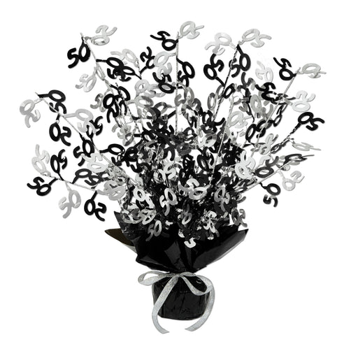 "50" Gleam 'N Burst Centerpiece – 15" – (1/Pkg) by Beistle for Over-The-Hill Gleam 'N Burst