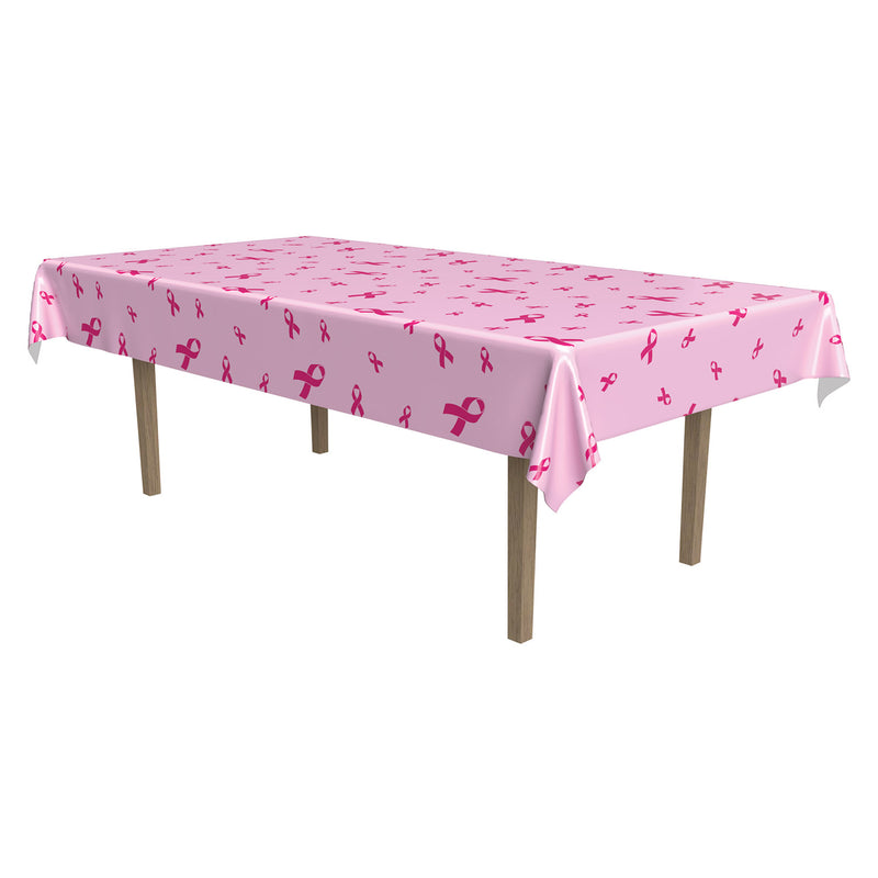 Pink Ribbon Tablecover – 54" x 108" – (1/Pkg) by Beistle for Pink Ribbon Table Covers - Patterned