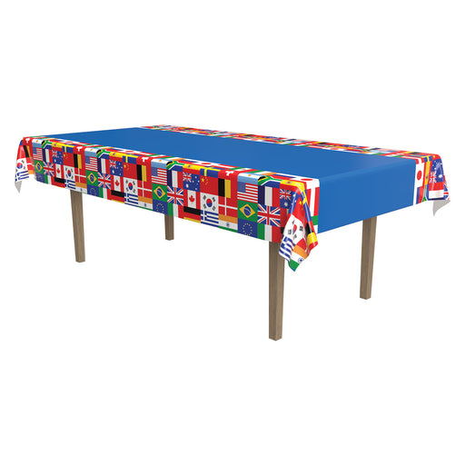 International Flag Tablecover – 54" x 108" – (1/Pkg) by Beistle for International Table Covers - Patterned