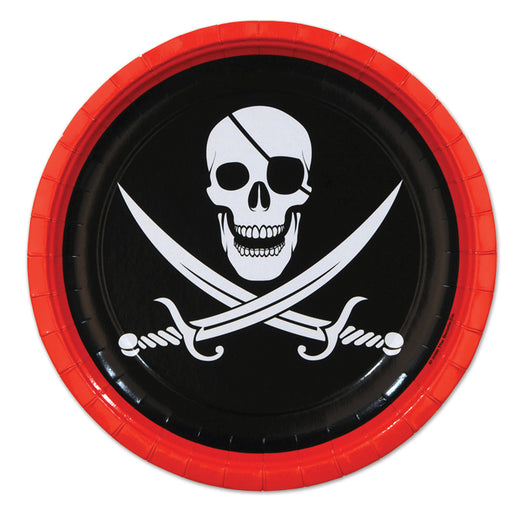 Pirate Plates – 9" – (8/Pkg) by Beistle for Pirate Plates-Dinner