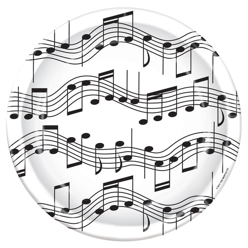 Musical Notes Plates – 9" – (8/Pkg) by Beistle for Music Plates-Dinner