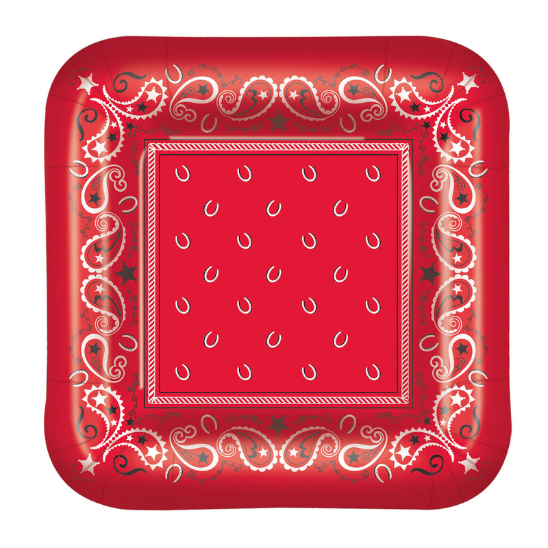 Bandana Plates – 9" – (8/Pkg) by Beistle for Western Plates-Dinner