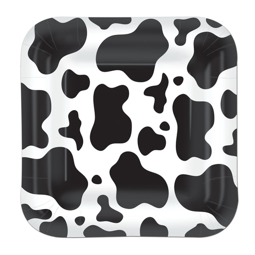 Cow Print Plates – 9" – (8/Pkg) by Beistle for Farm Plates-Dinner