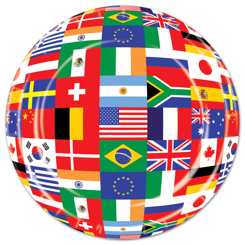 International Flag Plates – 9" – (8/Pkg) by Beistle for International Plates-Dinner