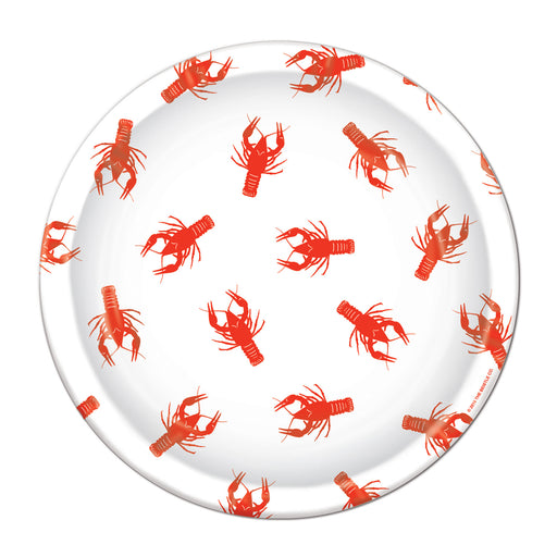 Crawfish Plates – 9" – (8/Pkg) by Beistle for Mardi Gras Plates-Dinner