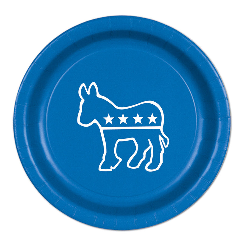 Democratic Plates – 9" – (8/Pkg) by Beistle for Patriotic Plates-Dinner