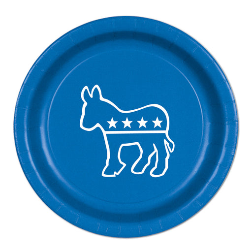 Democratic Plates – 9" – (8/Pkg) by Beistle for Patriotic Plates-Dinner