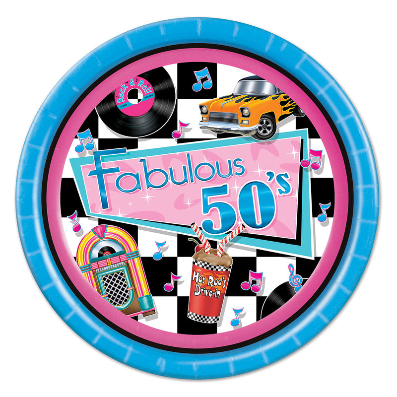 Fabulous 50's Plates – 9" – (8/Pkg)