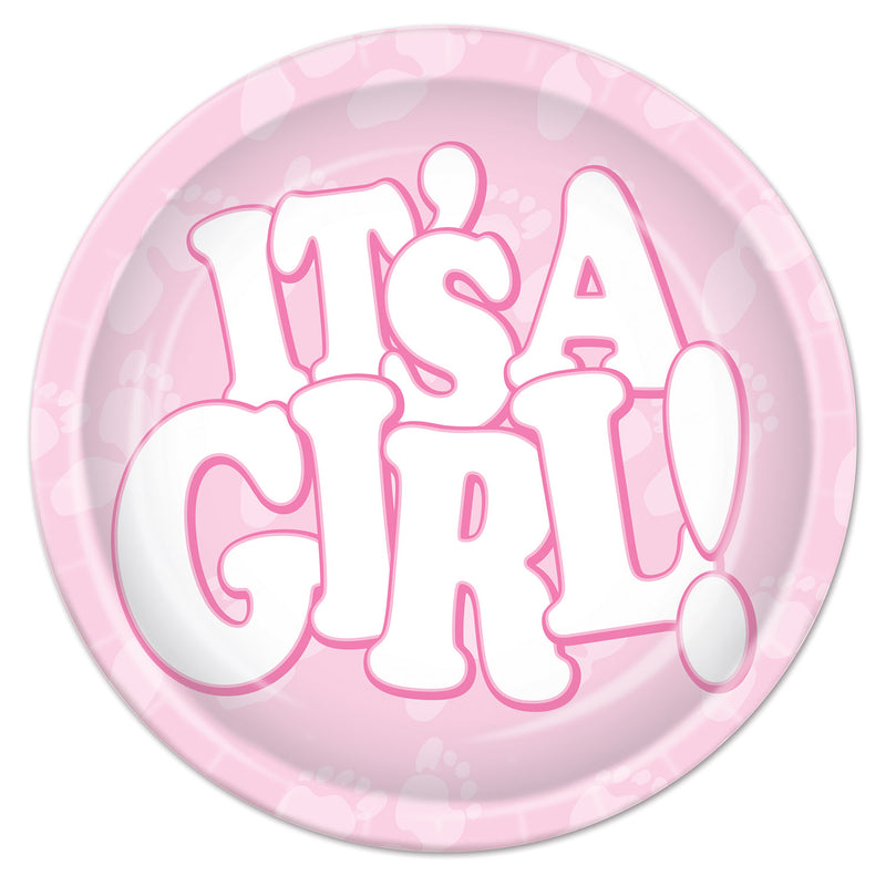 It's A Girl! Plates – 9" – (8/Pkg)