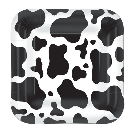Cow Print Plates – 7" – (8/Pkg) by Beistle for Farm Plates-Dessert