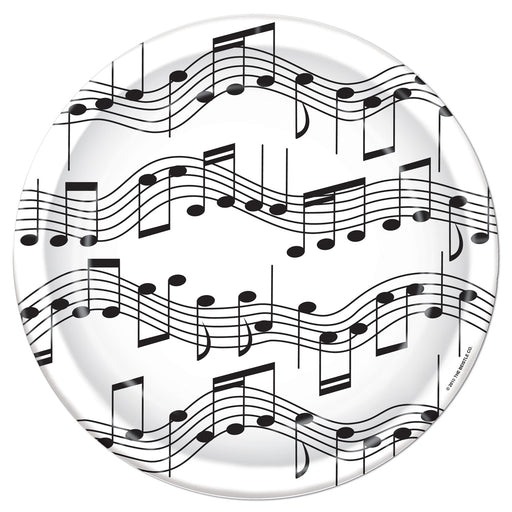 Musical Notes Plates – 7" – (8/Pkg) by Beistle for Music Plates-Dessert