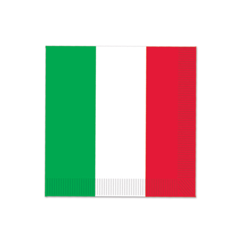 Red, White & Green Beverage Napkins – (16/Pkg)