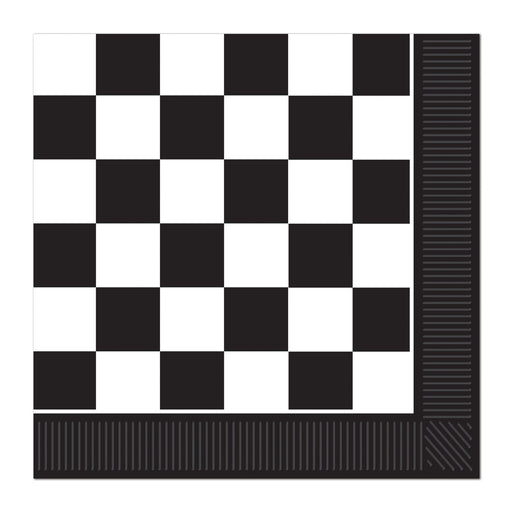 Checkered Luncheon Napkins – (16/Pkg) by Beistle for Racing Napkins-Lunch