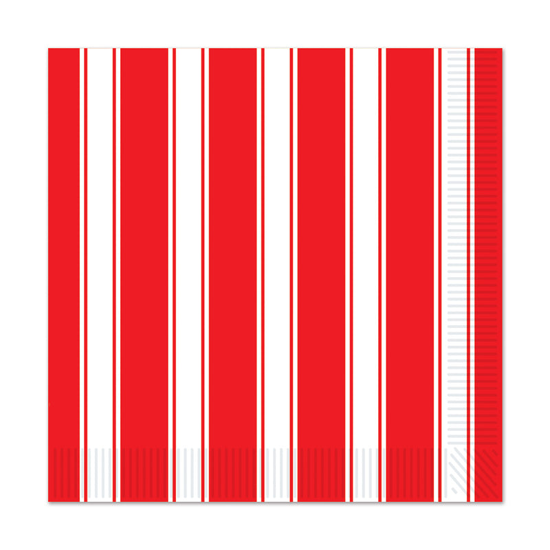 Red & White Stripes Luncheon Napkins – (16/Pkg)