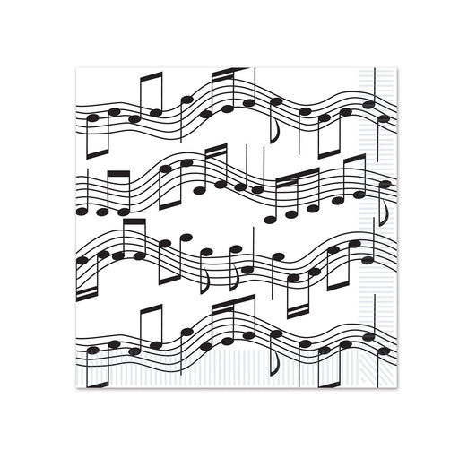 Musical Notes Beverage Napkins – (16/Pkg) by Beistle for Music Napkins-Beverage
