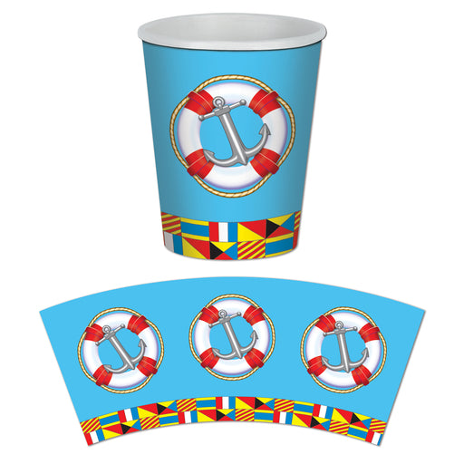 Nautical Beverage Cups – 9 Oz – (8/Pkg) by Beistle for Nautical Cups