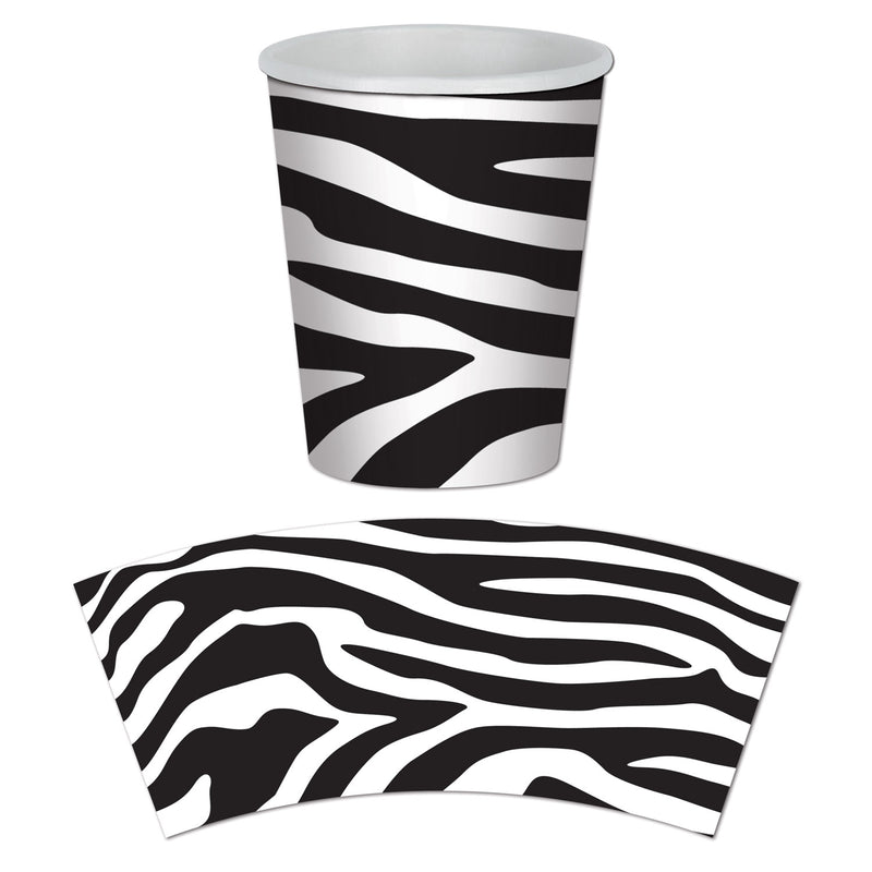 Zebra Print Beverage Cups – 9 Oz – (8/Pkg) by Beistle for Jungle Cups