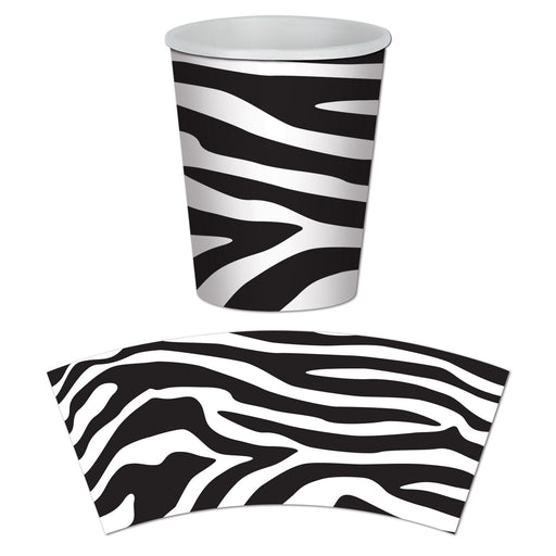 Zebra Print Beverage Cups – 9 Oz – (8/Pkg) by Beistle for Jungle Cups