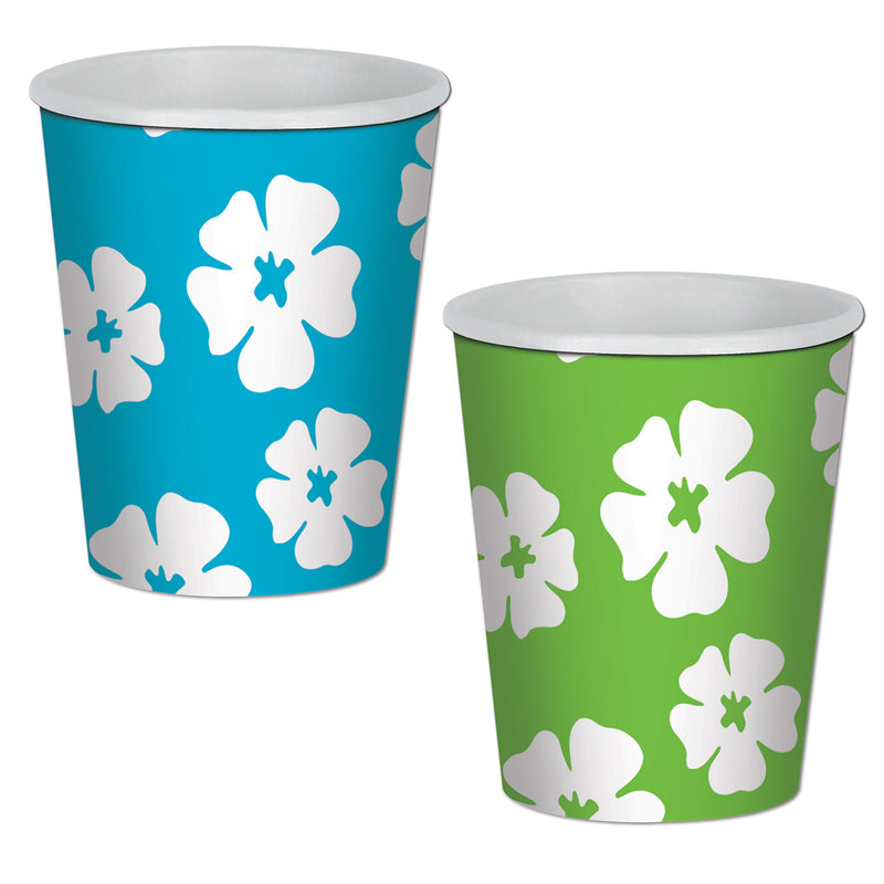 Hibiscus Beverage Cups – 9 Oz – (8/Pkg) by Beistle for Luau Cups