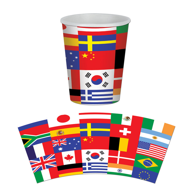 International Flag Beverage Cups – 9 Oz – (8/Pkg) by Beistle for International Cups