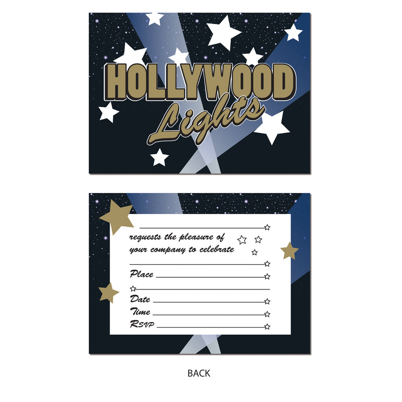 Hollywood Lights Invitations – 4" x 5½" – (8/Pkg) by Beistle for Awards Night Everyday