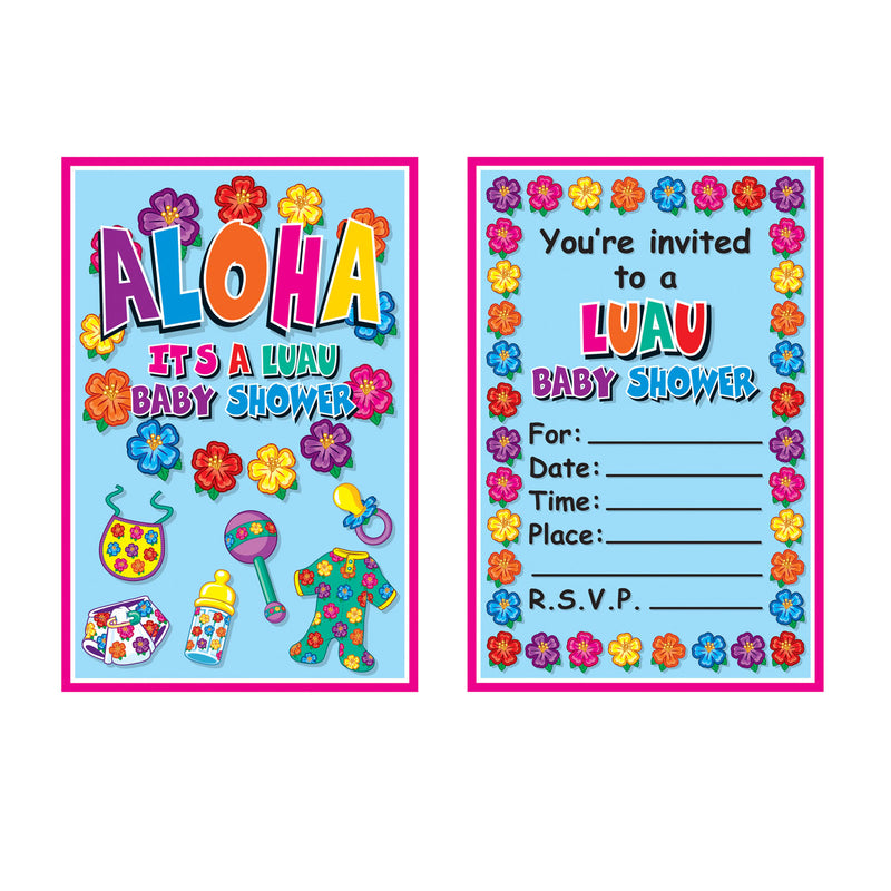 Hula Baby Invitations – 4" x 5½" – (8/Pkg) by Beistle for Baby Shower Everyday