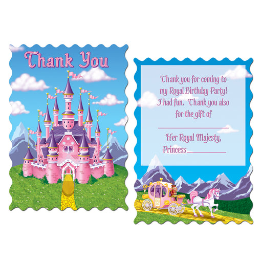 Princess Party Thank You Notes – 4" x 5½" – (8/Pkg) by Beistle for Princess Everyday