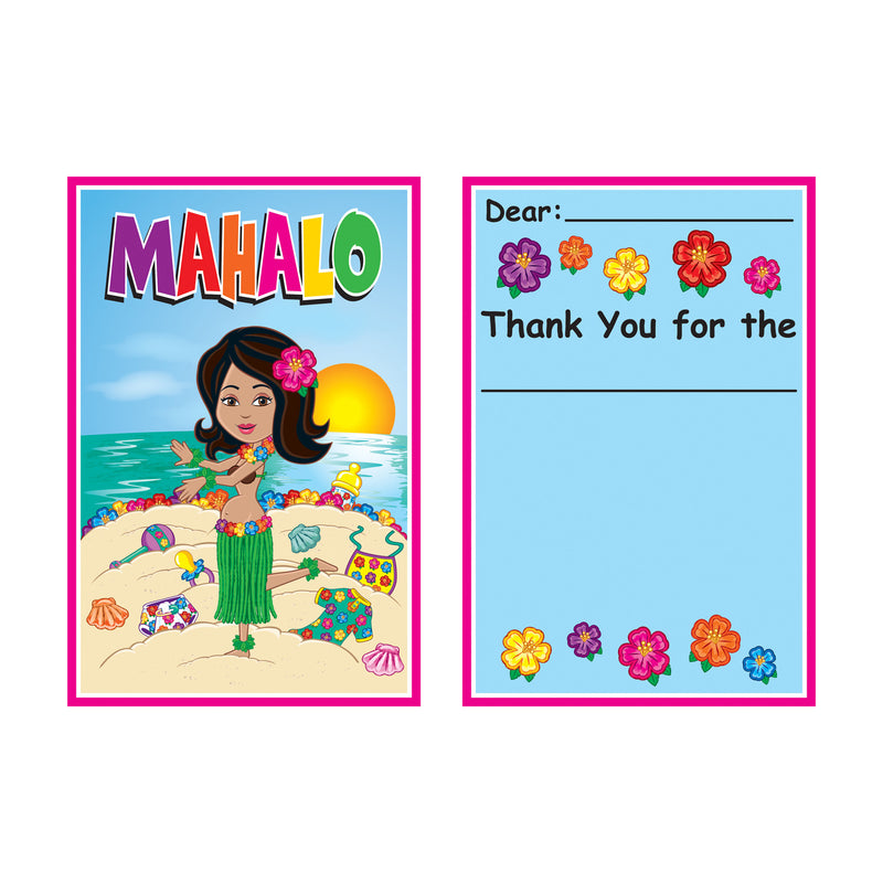 Hula Baby Thank You Notes – 4" x 5½" – (8/Pkg) by Beistle for Baby Shower Everyday