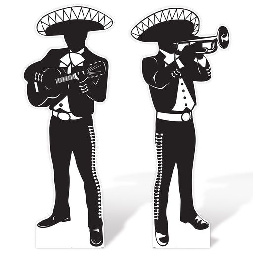 Mariachi Silhouette Stand-Ups – Asstd – (2/Box) by Beistle for Fiesta/Cinco de Mayo 3-D Props