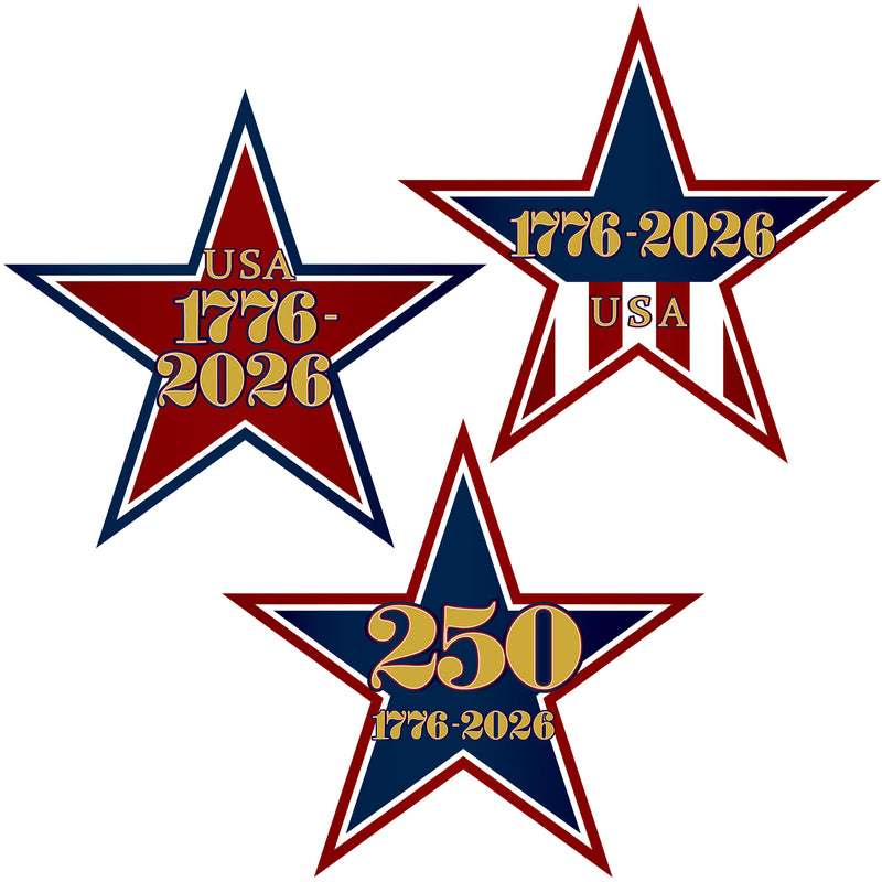 Semiquincentennial Mini Star Cutouts – 5½" – (10/Pkg)
