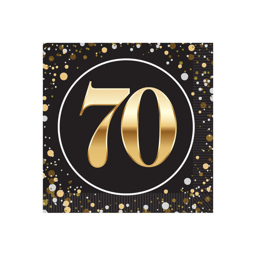 "70" Beverage Napkins – (16/Pkg) by Beistle for Birthday-Age Specific Napkins-Beverage