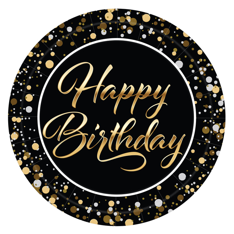Happy Birthday Plates – 9" – (8/Pkg) by Beistle for Birthday-Age Specific Plates-Dinner