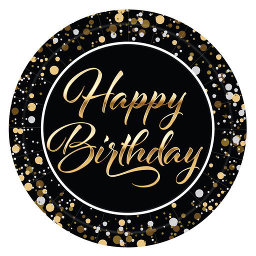 Happy Birthday Plates – 9" – (8/Pkg) by Beistle for Birthday-Age Specific Plates-Dinner