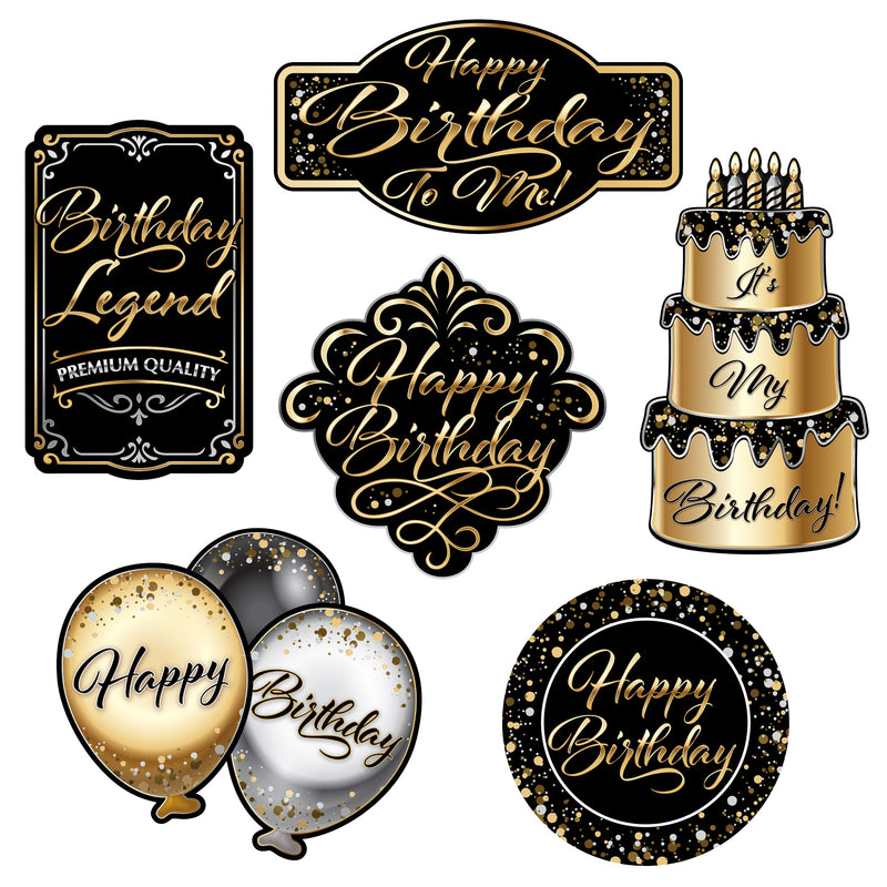 Happy Birthday Cutouts – 6½"-11½" – (6/Pkg)