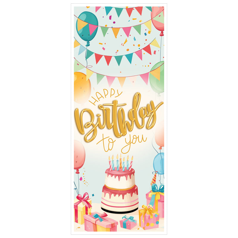 Happy Birthday To You Door Cover – 6' x 30" – (1/Pkg) by Beistle for Birthday Door Covers