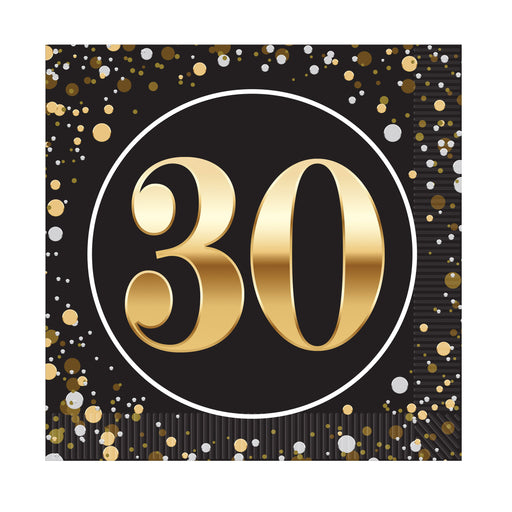 "30" Luncheon Napkins – (16/Pkg) by Beistle for Birthday-Age Specific Napkins-Lunch