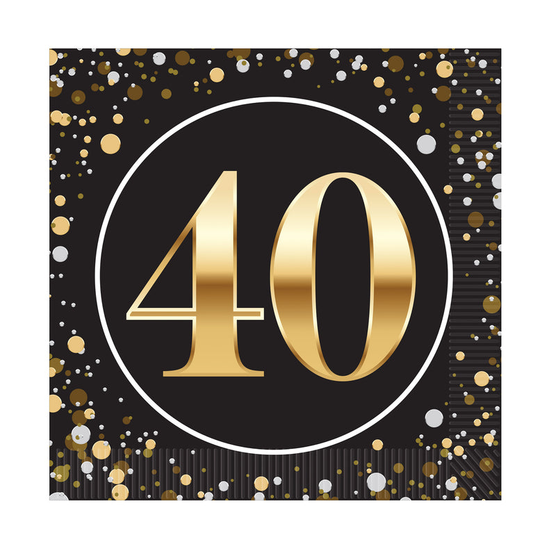 "40" Luncheon Napkins – (16/Pkg) by Beistle for Birthday-Age Specific Napkins-Lunch