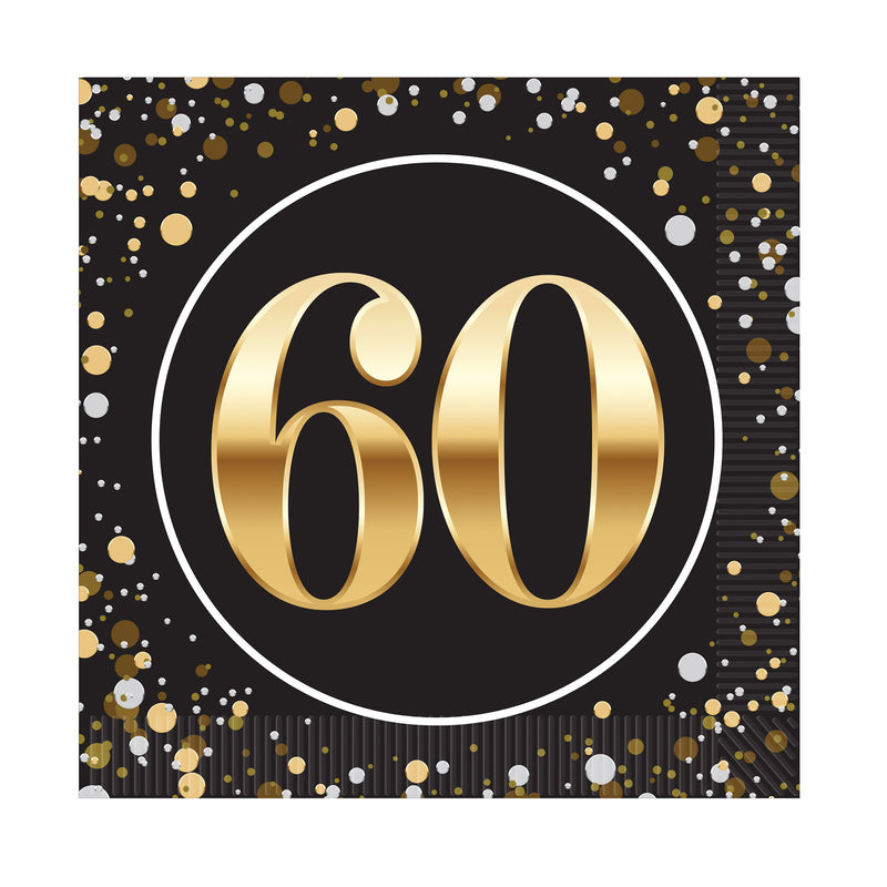 "60" Luncheon Napkins – (16/Pkg) by Beistle for Birthday-Age Specific Napkins-Lunch