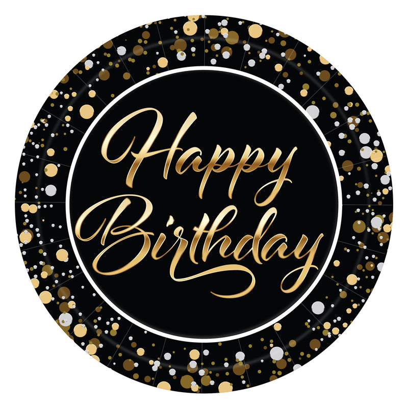 Happy Birthday Plates – 7" – (8/Pkg) by Beistle for Birthday-Age Specific Plates-Dessert