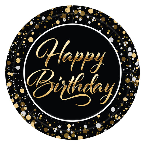 Happy Birthday Plates – 7" – (8/Pkg) by Beistle for Birthday-Age Specific Plates-Dessert