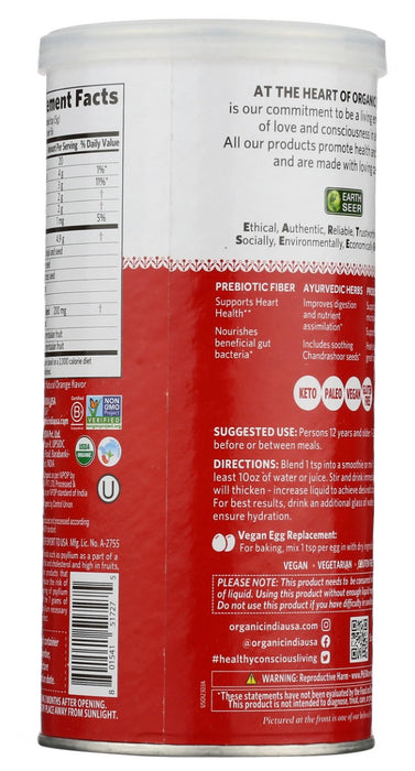 ORGANIC INDIA: Fiber Psyllm Probio Ornge, 10 OZ