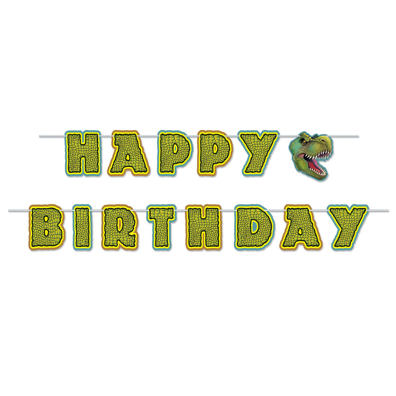 Birthday Dinosaur Streamer – 6" x 10' – (1/Pkg) by Beistle for Dinosaurs Streamers