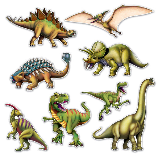 Dinosaur Cutouts – 10"-19" – (8/Pkg) by Beistle for Dinosaurs Printed