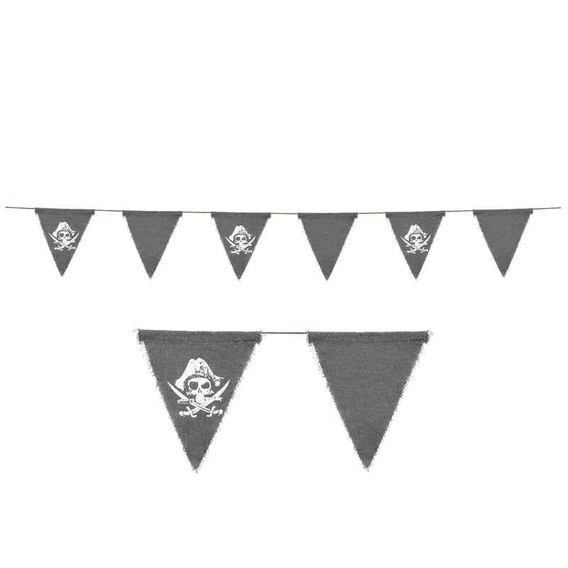 Pirate Fabric Pennant Banner – 8" x 6' – (1/Pkg) by Beistle for Pirate Fabric Banners