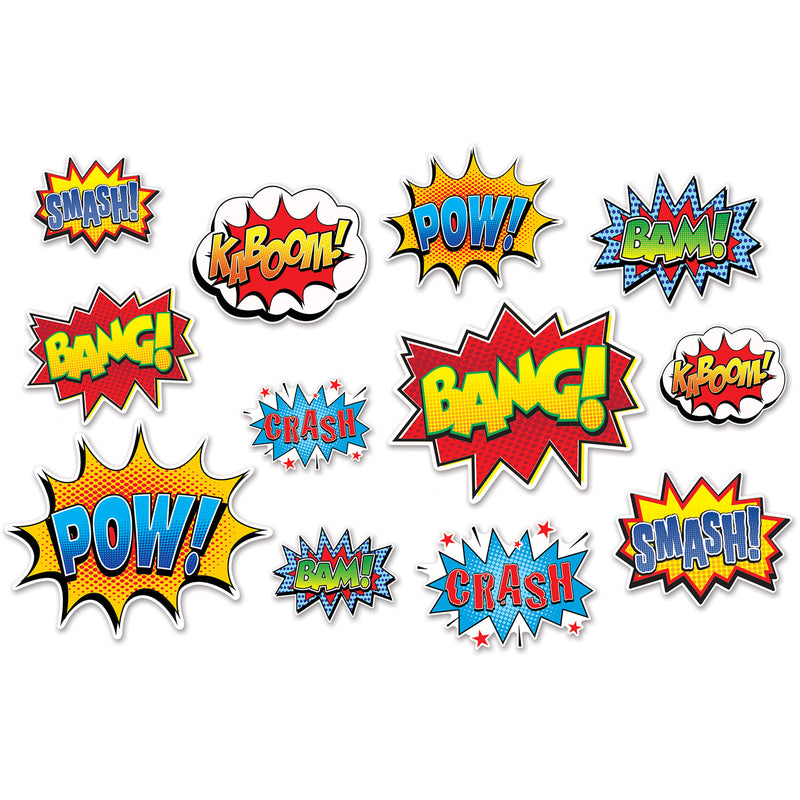 Hero Action Sign Cutouts – 6"-12½" – (12/Pkg) by Beistle for Heroes Printed
