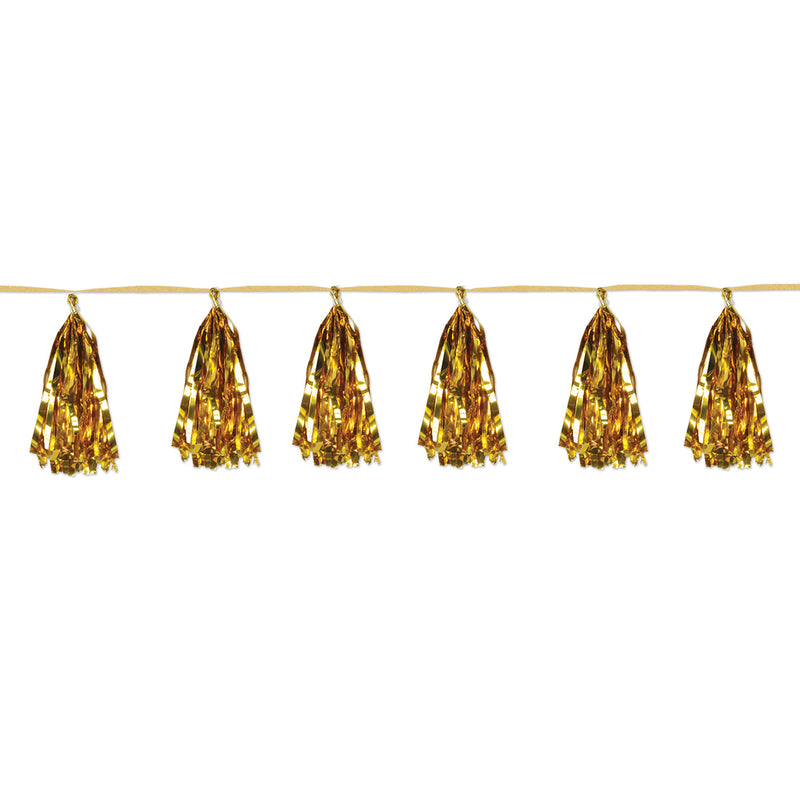 Metallic Tassel Garland – 9¾" x 8' – (1/Pkg) by Beistle for General Occasion Tassel Garlands