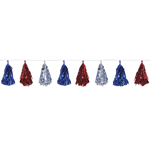 Metallic Tassel Garland – 9¾" x 8' – (1/Pkg) by Beistle for Patriotic Tassel Garlands